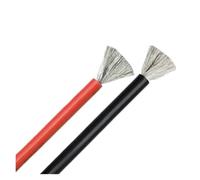 1/2pcs 1m Black Red Soft Silicone Cables 8 10 12 14 16 18 20 22 24 26 28 30 AWG Solar Panel Car Battery Flexible Electrica Wire(Black Red 1m,24AWG)