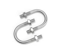 1/2pcs 304 Stainless Steel U-Type Bolts with Nuts Hoop Horse M6 M8 M10 M12 U-Shaped Screws for Construction Installation Fastener(2sets M6x12mm)