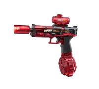 1~2pcs 500cc Electric Water Gun with Muzzle Flash, Range 28-32 Ft Water Guns Toy Pistol, Full Automatic Electric Squirt Gun, Waters Guns Toys for Pool Party Beach Outdoor Adults Kids (A-blue+red)