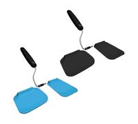 1/2Pcs Adjustable Angle Spatula, Ergonomic Food Grade Silicone Heat Resistant Non Stick, for Eggs Pancakes Burgers Turner Flipper Swappable Heads Scraper Kitchen Tool Black Blue