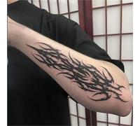 1/2pcs Arm Dark Style Herbal Temporary Tattoo Stickers For Men And Women, Semi-permanent Non-reflective, Waterproof, Lasting 2 Weeks, Fake Tattoos(1pcs)