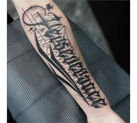 1/2pcs Arm English Cursive Temporary Tattoo Stickers For Men And Women, Semi-permanent Non-reflective, Waterproof, Lasting 2 Weeks, Fake Tattoos(1pcs)