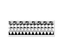 1/2pcs Arm Ring Grid Women's And Men's Herbal Temporary Tattoo Stickers, Semi-permanent Non-reflective, Waterproof, Lasting 2 Weeks, Fake Tattoos(1pcs)