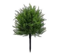 1/2Pcs Artificial cedars-Styled Topiary Ball with Ground Spike, Lifelike Faux Cypress Evergreen Shrubs, No-Watering Fake Plant for Front Porch Garden Indoor Outdoor Decor 1pc