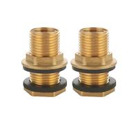 1/2Pcs Brass Hexagonal Couplings with Rubber Gaskets G3/8In XG1/2In for Rainwater Barrels Tanks Fittings and Pipe Joints Heavy Duty Brass Water Faucet Adapters