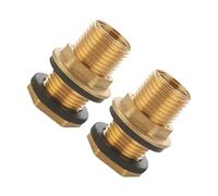1/2Pcs Brass Tanks Adapters with Sealing Gaskets G3/8Inch to G1/2Inch for Water Container Barrels and Fittings Brass Threaded Fittings for Tanks Drums