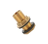 1/2Pcs Brass Threaded Connectors with Rubber Gaskets G3/8In XG1/2In for Rain Barrels Tanks and Container Installations Brass Through Hull Fitting with Gaskets