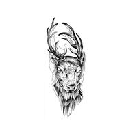 1/2pcs Deer Arm Herbal Temporary Tattoo Stickers for Women and Men, Semi-permanent Non-reflective, Waterproof, Lasting 2 Weeks, Fake Tattoos(1pcs)