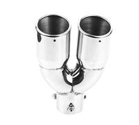 1-2pcs Dual Exit 201 Stainless Steel Exhaust Tail Pipe Muffler Tip 63-76-220mm Universal Fit for Car Modification Easy Snap-On Installation High Gloss Finish OEM Replacement (1)