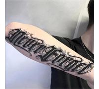 1/2pcs English Letter Female And Male Herbal Temporary Tattoo Stickers, Semi-permanent Non-reflective, Waterproof, Lasting 2 Weeks, Fake Tattoos(2pcs)
