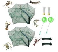 1/2pcs Fishing Bait Trap Foldable Crab Crayfish Fish Minnow Crawdad Shrimp Net Cast Portable