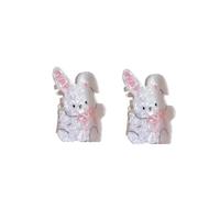 1/2pcs Gentle bow, little rabbit, super cute pink shark clip, niche headband, sweet hair accessory(2pcs)