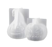 1 / 2Pcs Horror Pumpkin Ornament Silicone Mold Halloween Plasters Aromatherapys Resin Mold Smilings Pumpkin Skull Aromatherapys