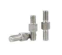 1-2pcs M3/M4/M5/M6/M8/M10/M12/M14/M16 Left-Hand Thread to Right-Hand Thread Double-Ended Stainless Steel Studs, M3x60mm(3pcs)