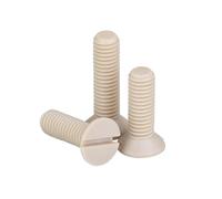 1-2pcs M3/M4/M6/M8/M10 High-temperature Resistant Polyetheretherketone Slotted Countersunk Head Insulated Screws, M6x8mm(1pc)