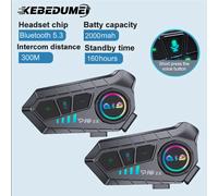 1/2Pcs Motorcycle Helmet Bluetooth Intercom Headset Wireless Interphone Intercomunicador Moto Waterproof HandsfreeCall Headphone 1PC Soft Mic