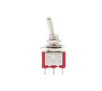 1/2PCS MTS-102 Red Toggle Switch 3 PIN Switches 2/3 Position 6MM Latching Switch MTS-103 SPDT ON-OFF -ON Waterproof Cap IDGTTLDF(MTS-102 on-on 3pin,1PCS)