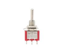 1/2PCS MTS-102 Red Toggle Switch 3 PIN Switches 2/3 Position 6MM Latching Switch MTS-103 SPDT ON-OFF -ON Waterproof Cap IDGTTLDF(MTS-103 on-off-on 3pin,1PCS)