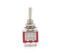 1/2PCS MTS-202 Red 6MM Toggle Switch 6 PIN Switches 2/3 Position Latching Switch MTS-203 SPDT ON-OFF -ON Waterproof Cap IDGTTLDF(MTS-203,2PCS)