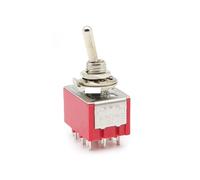 1/2PCS MTS-302 Red 6MM Toggle Switch 9PIN Switches 2/3 Position Latching Switch MTS-303 SPDT ON-OFF -ON Waterproof Cap IDGTTLDF(MTS-302 ON-OFF,2PCS)