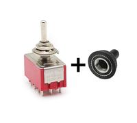1/2PCS MTS-402 Red 6MM Toggle Switch 12PIN Switches 2/3 Position Latching Switch MTS-403 SPDT ON-OFF -ON Waterproof Cap IDGTTLDF(MTS-403 With Cap,1PCS)
