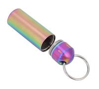 1/2pcs Pill Box Pill Box Pill Box Pill Box Pill Box EDC Stainless Steel Waterproof Mini Pill Box with Key Ring for Travel Camping Silver/Titanium