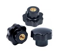 1-2Pcs Plum Bakelite Hand Tighten Nuts M5 M6 M8 M10 M12 M14 M16 Handle Star Mechanical Black Thumb Nut For CNC 3D Printer(M5x25(Copper)-2Pcs)