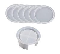 1/2pcs Resin Coasters Molds Set Round Coasters Silicone Mold Resin Mold with Holder for Casting Round Silicone Molds