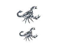 1/2pcs Scorpion Herbal Temporary Tattoo Stickers, Semi-permanent, Non-reflective, Waterproof, Lasts For Two Weeks, Fake Tattoos(2pcs)