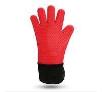 1-2Pcs Silicone Heat Resistant Mitts Anti-Scald for Kitchen Microwave Oven Grill Barbecue Cooking(1Pcs Red)