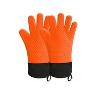 1-2Pcs Silicone Heat Resistant Mitts Anti-Scald for Kitchen Microwave Oven Grill Barbecue Cooking(1Pcs Red)