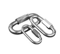 1/2PCS Stainless Steel Carabiner Snap Hook Duty Quick Connector D Shape Locking M4 M5 M6(M10 1PC)
