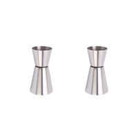 1/2PCS Stainless Steel Cocktail Shaker 25/50ML or 20/40ml Measure Cup Dual Shot Drink Spirit Measure Jigger Kitchen Gadgets Bar Tools for drinks(2PCS 25 50ML)