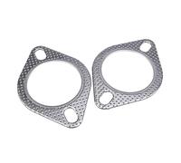 1. 2Pcs Stainless Steel Exhaust Flange Gasket with Two Holes Long-Lasting Downpipe Header Accessories Car Engine Exhaust Gasket