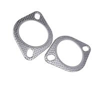 1. 2Pcs Stainless Steel Exhaust Flange Gasket with Two Holes Long-Lasting Downpipe Header Accessories Exhaust Downpipe Flange