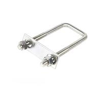 1-2Pcs Tainless Steel U-Shaped Screw Pipe Clamp U-Hoop Right Angle Heavy Duty U-shaped Hook for Attaching Piping Conduit Cable Tube(1set,M8x70x180mm)