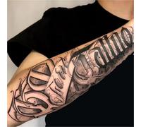 1/2pcs Temporary Tattoo Stickers For Arm Letters, Suitable For Both Men And Women, Semi Permanent, Non Reflective, Waterproof, Lasting For 2 Weeks, Fake Tattoos(1pcs)