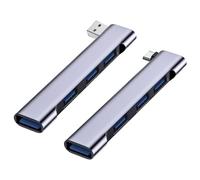 1/2Pcs USB Hub - 4 in 1 USB Type C Splitter, Multiport USB Hub Fast Data Transfer | Long Life USB 3.0 Hub Port Expander for Laptops