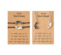 1/2Pieces Adjustable Simple for Chi Fish Couple Bracelets Necklace Set Wristband Friendship Bracelets Braided Hand R