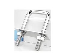 1/2sets M8 M10 M12 304 Stainless Steel Square Clamp Right Angle U Screw Nuts Plate Baffles U Bolt Set(M10x95x120mm(1sets))