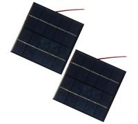 1 2W 5V Solar Panel Module with Polycrystalline Silicon for Outdoor for Garden Lighting and Electrical Appliances, Featuring 12 15CM Cable (2pcs)