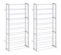 1/2x 10 Tier Shoe Rack Shelf Light Weight Portable Organizer Stand vidaXL