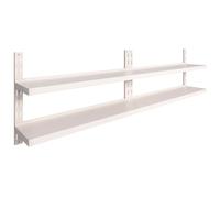 1/2x 2-Tier Floating Wall Shelves Stainless Steel Shelf Multi Sizes vidaXL