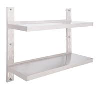 1/2x 2-Tier Floating Wall Shelves Stainless Steel Shelf Multi Sizes vidaXL