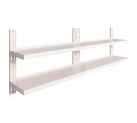 1/2x 2-Tier Floating Wall Shelves Stainless Steel Shelf Multi Sizes vidaXL