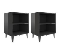 1/2x Bed Cabinet with Metal Legs 40x30x50 cm Nightstand Multi Colors vidaXL