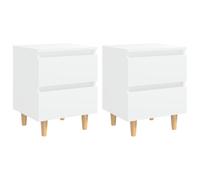 1/2x Bed Cabinet with Solid Pinewood Legs 40x35x50 cm Multi Colors vidaXL
