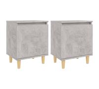 1/2x Bed Cabinet with Solid Wood Legs 40x30x50 cm Stand Multi Colors vidaXL
