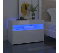1/2x Bedside Cabinet and LED Light Engineered Wood Decor Multi Colours vidaXL