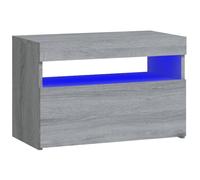 (Sonoma oak) vidaXL 1/2x Bedside Cabinet and LED Light Engineered Wood Decor Multi Colours